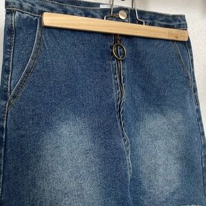 Denim Skirt - fringe bottom 100% cotton denim skirt